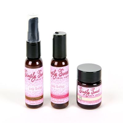 ACNE THERAPY KIT (1oz SET) Facial Cleanser Toner Moisturizer Blemish Skin Care Oily Clogged Pores Blackheads Pimples