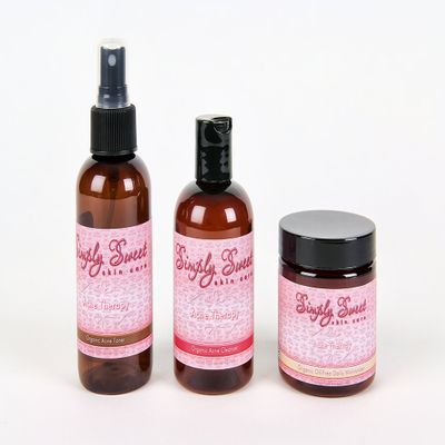 ACNE THERAPY KIT (4oz SET) Facial Cleanser Toner Moisturizer Blemish Skin Care Oily Clogged Pores Blackheads Pimples