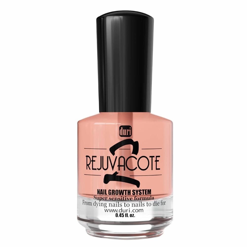 Duri Rejuvacote 2 Nail Growth Base and Top Coat, Balanced Repair - Nail Hardener for peeling, thin, or fragile nails (Pack of 1)