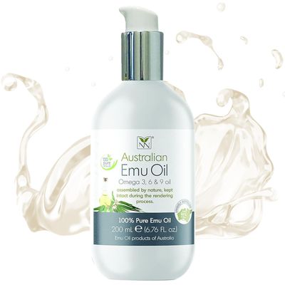 Y Not Natural Pure Emu Oil - Organic Moisture for Face, Body, Hair, Scalp & Nails - Rich in Omega 3-6-9, Vitamins & Essential Minerals - Australian Emu Oil (200ml) 6.76 fl oz - Blue Gum Eucalyptus