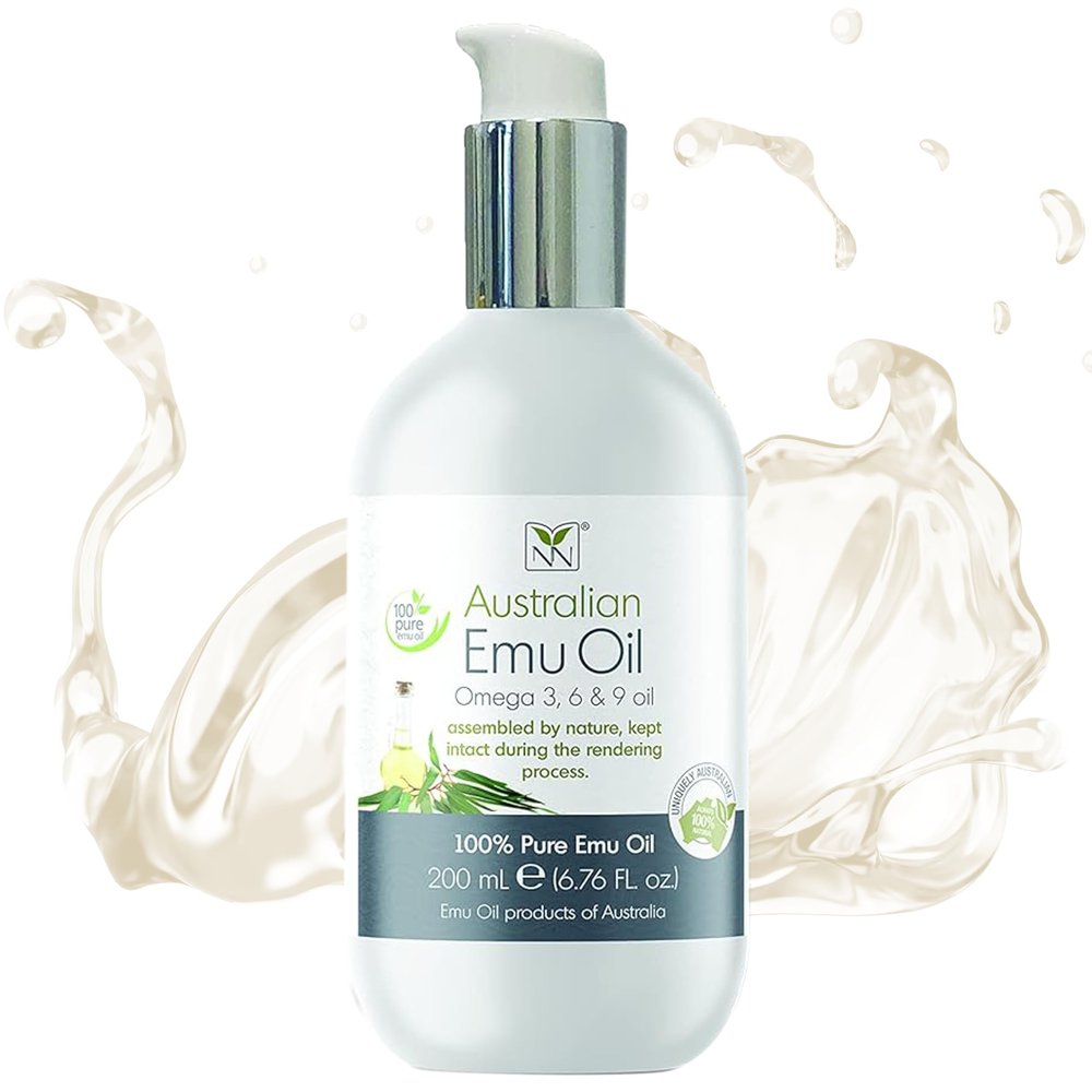 Y Not Natural Pure Emu Oil - Organic Moisture for Face, Body, Hair, Scalp & Nails - Rich in Omega 3-6-9, Vitamins & Essential Minerals - Australian Emu Oil (200ml) 6.76 fl oz - Blue Gum Eucalyptus