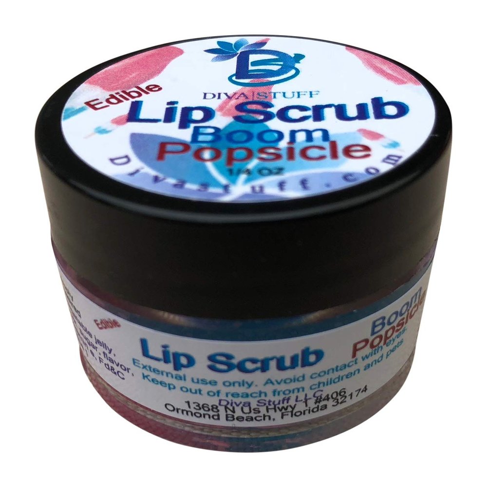 Diva Stuff Ultra Hydrating Lip Scrub for Soft Lips, Gentle Exfoliation, Moisturizer & Conditioner, Boom Popsicle   oz (Made in the USA)
