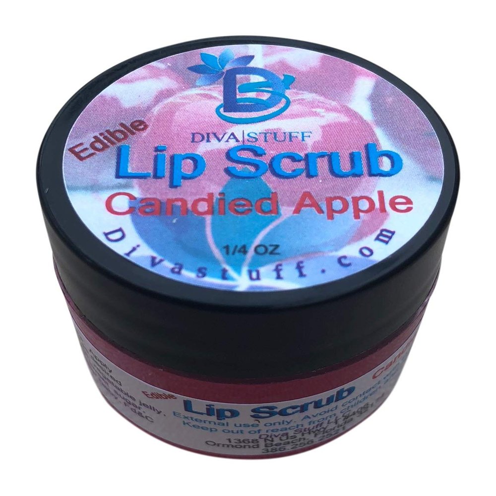 Diva Stuff Ultra Hydrating Lip Scrub for Soft Lips, Gentle Exfoliation, Moisturizer & Conditioner, Candied Apple oz (Made in the USA)