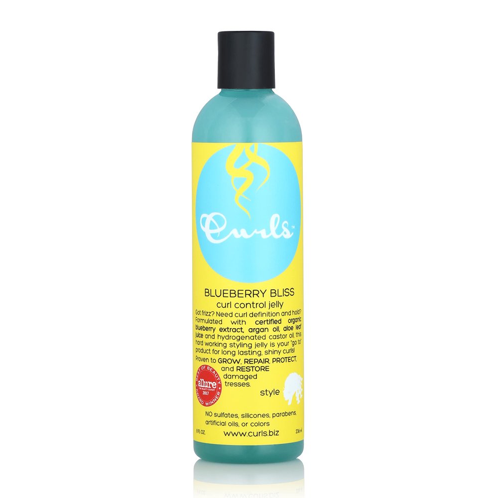 Curls Blueberry Bliss Control Jelly - 8 oz, Define & Defrizz, Wash and Go's, Twist Outs & Braid Outs, for Wavy, Curly, and Coily Hair Types
