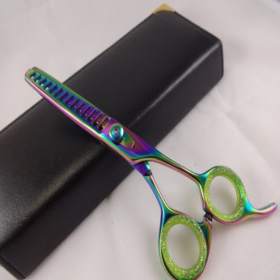 6" Professional Hairdressing Hair Thinning Barber Razor Edge Multi Titanium Scissors +Case