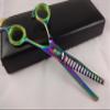 6" Professional Hairdressing Hair Thinning Barber Razor Edge Multi Titanium Scissors +Case view 4