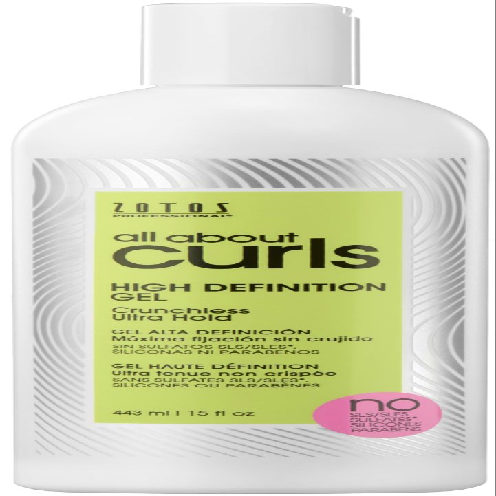 ALL ABOUT CURLS High Definition Gel | Crunchless Ultra Hold | Define, Moisturize, De-Frizz | All Curly Hair Types | Vegan & Cruelty Free | Sulfate Free | 15 Fl Oz