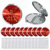 12 PCS Quinceanera Red Compact Round Hand Mirror Sweet 15 Princess Design with Organza Gift Bag Girl view 1