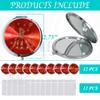 12 PCS Quinceanera Red Compact Round Hand Mirror Sweet 15 Princess Design with Organza Gift Bag Girl view 2