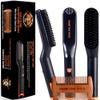 TAME The Wild Beard Brush and Beard Straightener for Men - Ionic Heated Comb with 3 Adjustable Temps - Wooden Beard Comb for Grooming - Anti-Scald Safety - for All Hair Types view 1