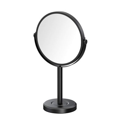Gatco 1386MX Latitude II Makeup Mirror, Matte Black | Counter Top Makeup Mirror, 3X Magnification, Rotates 360 Degrees