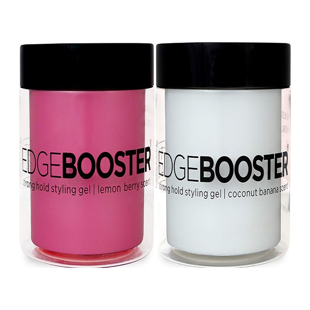 2 Jars of Edge Booster Styling Gel 16.9 oz (Lemon Berry + Coconut Banana)