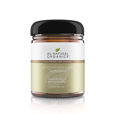 Au Natural Organics Tamanu Butter Dry Skin, Body & Hair Moisturizer | 100% Pure Natural Cold Pressed | Reduce Brown Spots, Sun Damage, Scars, Rashes, Wrinkles | Regenerates Skin Tissue | 9 Oz 266 Ml