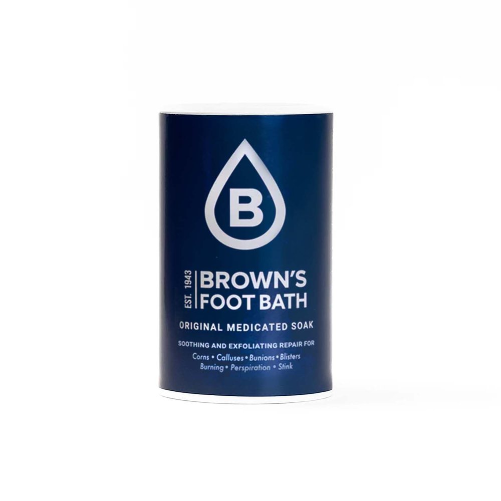 Brown's Original Medicated Foot Bath Soothing Relief for Corns, Calluses, Bunions & Odor  Exfoliating Foot Soak for Dry, Soft Feet (8oz)