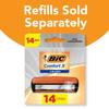 BIC Comfort 3 Refillable Three-Blade Razor for Men, Sensitive Skin Razor For a Comfortable Shave, 1 Handle and 12 Cartridges, 13 Piece Razor Set view 3