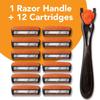 BIC Comfort 3 Refillable Three-Blade Razor for Men, Sensitive Skin Razor For a Comfortable Shave, 1 Handle and 12 Cartridges, 13 Piece Razor Set view 4