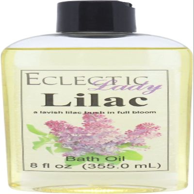Lilac Bath Oil, Scented Body Oil, Relaxing Bathing Oil, 8 oz