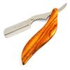 Professional Stylish Wood Straight Razor Barber Hair Shaving Salon Men Cut Throat Shavette Folding Knife Single Edge Blades view 3
