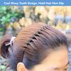 bodbop Metal Hair Band for Men Headband Women Bands Unisex Black Wavy Spring Outdoor Sports Headbands Men's Hoop Clips Accessories Simple Elastic Non Slip Head Headwear view 4