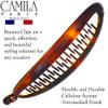 Camila Paris MP78 2 Pack French Small Banana Clip Hair Comb, Flexible Banana Clips Hair for Thin Hair Ponytail Holder Interlocking Banana Hair Clips Styling Hair Banana Clips for Women Made in France view 4