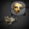 BeyondMasqeurade His and Her Gold Phantom of the Opera Themed Masquerade Mask view 1