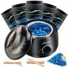 Waxing Kit Wax Warmer Easkep - Wax Kit Hair Removal 6 Adjustable Temperature with 5 Packs Hard Wax Beads and 20 pcs Wooden Applicator Sticks Painless for Legs Face Underarm Bikini Brazilian view 1