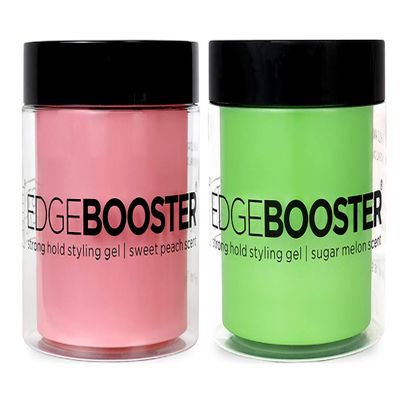 2 Jars of Edge Booster Styling Gel 16.9 oz (Sweet Peach + Sugar Melon)