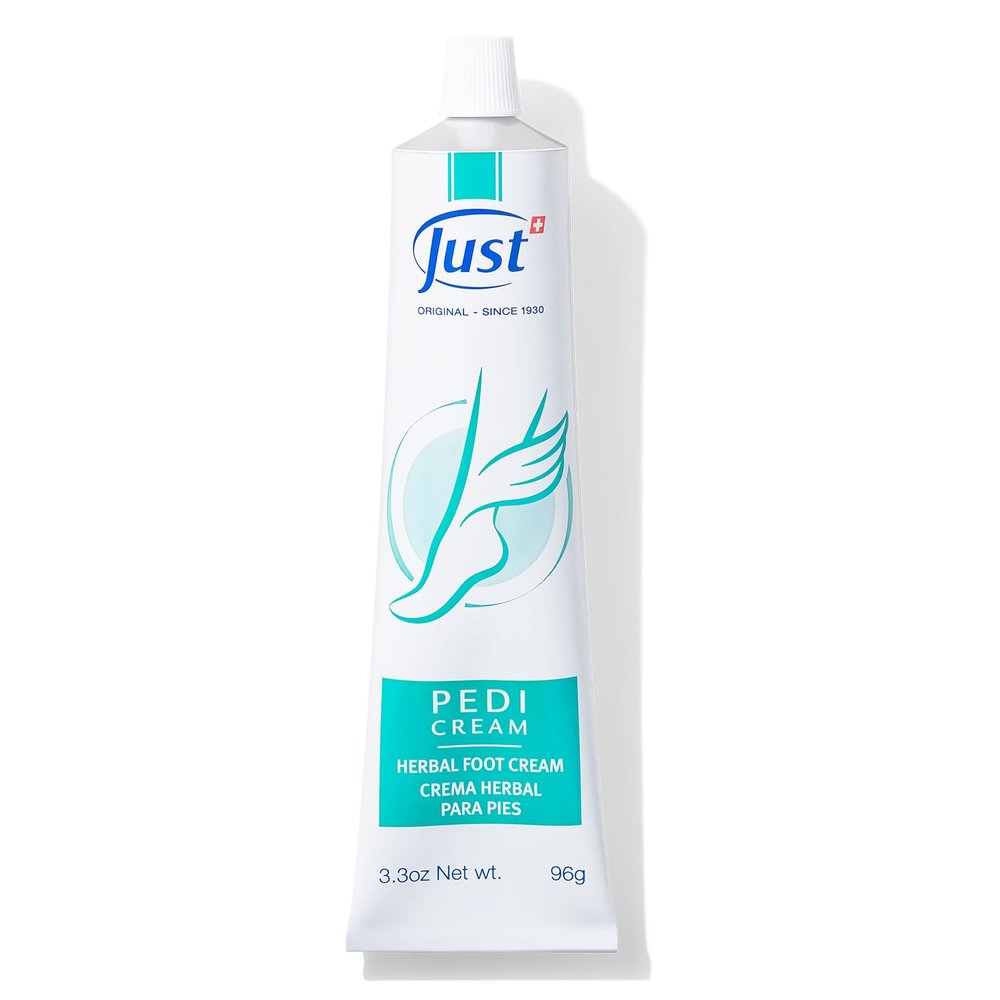 Swiss Just Pedicream Foot Cream 3.4 Fl oz- Nourishing Foot Care Kit with a High Concentration of Almond Oil for Skin - Soothing and Moisturizing Natural and Herbal Formula for Dry and Cracked Feet