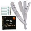 Equinox Straight Edge Razor - Includes 100 Single Derby Blades - Professional Manual Shaver - Stainless Straight Razor Steel - Ideal for Close Shaving - Stainless Straight Razor view 1