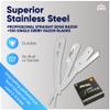 Equinox Straight Edge Razor - Includes 100 Single Derby Blades - Professional Manual Shaver - Stainless Straight Razor Steel - Ideal for Close Shaving - Stainless Straight Razor view 2