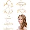 WILLBOND 8 Pieces Gold Head Chain Jewelry Halloween Boho Headband Coins Pearl Tassel Chain Hair Band Festival Prom Wedding Headpiece for Women(Cute Style) view 1