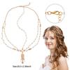 WILLBOND 8 Pieces Gold Head Chain Jewelry Halloween Boho Headband Coins Pearl Tassel Chain Hair Band Festival Prom Wedding Headpiece for Women(Cute Style) view 2