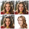 WILLBOND 8 Pieces Gold Head Chain Jewelry Halloween Boho Headband Coins Pearl Tassel Chain Hair Band Festival Prom Wedding Headpiece for Women(Cute Style) view 4