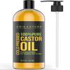 Aria Starr Castor Oil Cold Pressed - 16 FL OZ - 100% Pure Hair Oil For Hair Growth, Face, Skin Moisturizer, Scalp, Thicker Eyebrows And Eyelashes view 1
