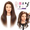 SOPHIRE 20-22 inches 100% Real Human Hair Mannequin Head, Hairdressers' Practice Training Head and Cosmotology Doll Head for Hairstyling and Braid - Dark Brown view 1