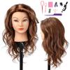 SOPHIRE 20-22 inches 100% Real Human Hair Mannequin Head, Hairdressers' Practice Training Head and Cosmotology Doll Head for Hairstyling and Braid - Dark Brown view 3