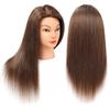 SOPHIRE 20-22 inches 100% Real Human Hair Mannequin Head, Hairdressers' Practice Training Head and Cosmotology Doll Head for Hairstyling and Braid - Dark Brown view 4
