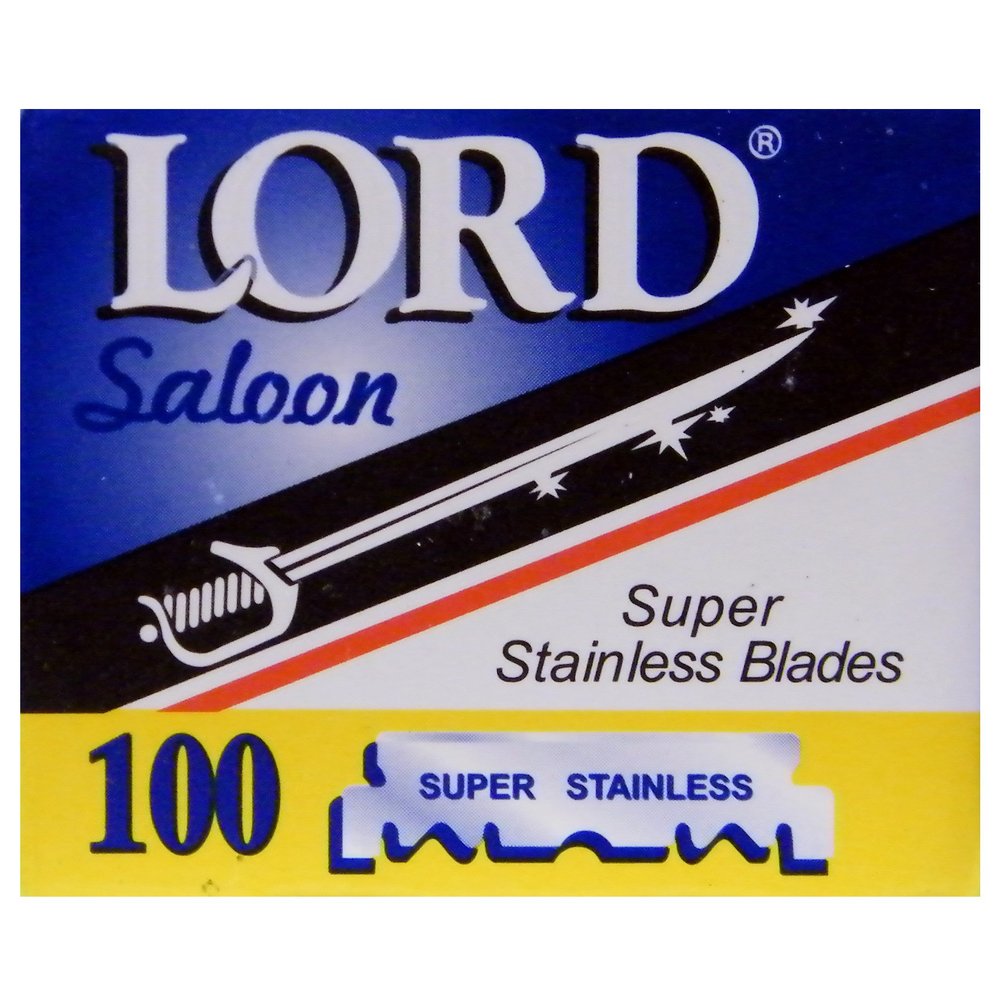 100 Lord Razor Blades Super Stainless Single Edge for Barbers