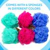 IMPRESA Mesh Bath & Shower Loofah Sponges - 5-Inch - Pack of 6 Gentle Exfoliating Body Scrubber & Bath Pouf - Home & Travel Loofah Pack - Durable Quick-Dry Shower Sponge view 4