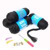 100% Brazilian Wool Hair Acrylic Yarn for African Braids/Senegalese Twist/Faux Locs/Wraps with Crochet Hook(4 Roll, Natural Black) view 1