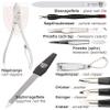 3 Swords Germany  brand quality 12 piece manicure pedicure grooming kit set for professional finger & toe nail care with red synthetic leather case - Made in Germany view 3