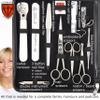 3 Swords Germany - Brand Quality 23 Piece Manicure Pedicure Grooming kit Set for Professional Finger & Toe Nail Care Tweezers File Clipper Fashion Leather case in Gift Box, Made by 3 Swords (0293) view 2