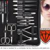3 Swords Germany - Brand Quality 23 Piece Manicure Pedicure Grooming kit Set for Professional Finger & Toe Nail Care Tweezers File Clipper Fashion Leather case in Gift Box, Made by 3 Swords (0293) view 3