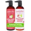 PURA D'OR Apple Cider Vinegar Thin2Thick Set (16oz x 2) ACV Shampoo & Conditioner, Clarifying - Biotin, Keratin, Caffeine, Castor Oil, Aloe - All Hair Types, Men & Women (Packaging may vary) view 1
