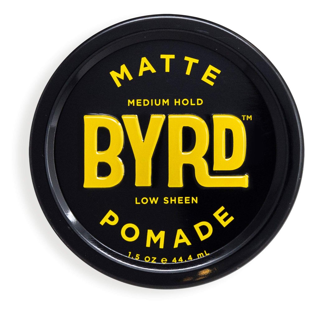 BYRD Matte Pomade 1-Pack  Medium Hold, Matte Finish, Add Texture and Sculpt, Safe for All Hair Types, 1.5 Oz (One Pack)