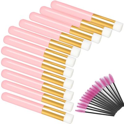 12 Pcs Eyelash Cleaning Brush Lash Extension Cleanser Shampoo Soft Makeup Brushes for Blackhead Remover Tool Nose Washing with a Dozen Mascara Brushes Wands,Pink