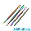 AAProTools Rainbow Cuticle Pusher Nipper Remover Kit, Cuticle Tools, Manicure Sets, Double Ended, Stainless Steel 5 Piece in Box view 3