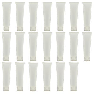 20PCS 100ml Refillable Empty Plastic Tubes Bottle Sample Packing Jars Makeup Container with Clear Flip Cap for Body Lotion Shower Gel Shampoo Cleanser (100ML)