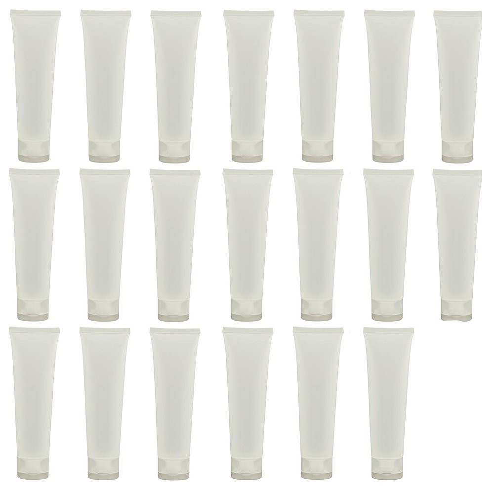 20PCS 100ml Refillable Empty Plastic Tubes Bottle Sample Packing Jars Makeup Container with Clear Flip Cap for Body Lotion Shower Gel Shampoo Cleanser (100ML)