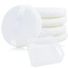 5 Pack Extra Large Body Powder Puff and Container, Soft Cotton 4.13 Inch Dusting Puffs with Washable Round Container for Woman Baby Body Face Loose Powder view 1